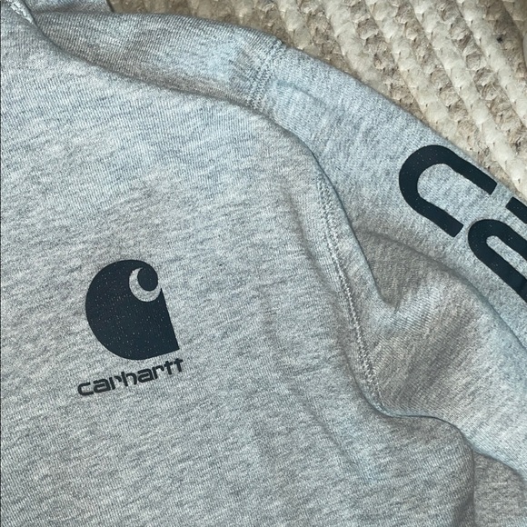Carhartt Heather Gray Logo Hoodie - Picture 3 of 4